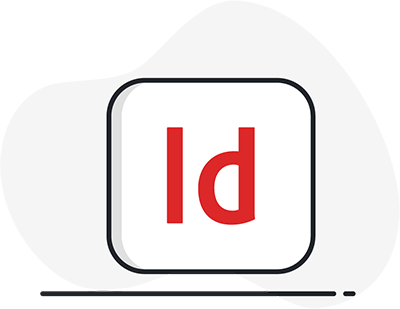 Stylized Adobe InDesign logo.