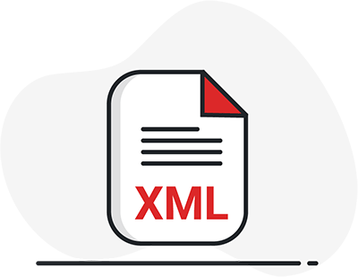Stylized XML file logo.